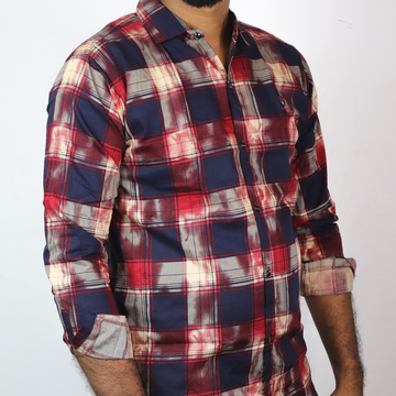 Men's Trendy Checkered Casual Full Shirt